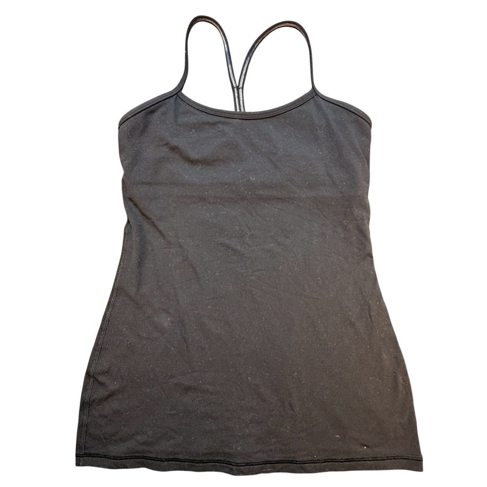 Lululemon Power Pose Tank Top Size 6 Black Slim Hip Length - Picture 2 of 7